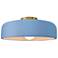 Radiance 13"W Sky Blue Frame Brushed Brass Medium Spire LED Semi.Flush