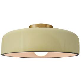 Image1 of Radiance 13"W Vanilla Gloss Frame Brushed Brass Medium Spire LED Semi.