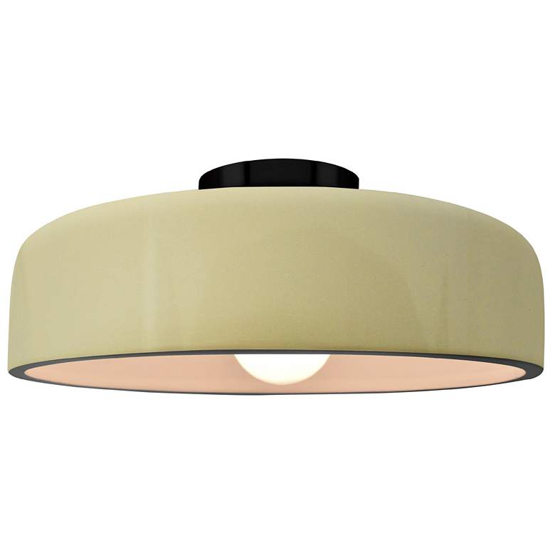 Image 1 Radiance 13"W Vanilla Gloss Frame Matte Black Metal Medium Spire Semi.