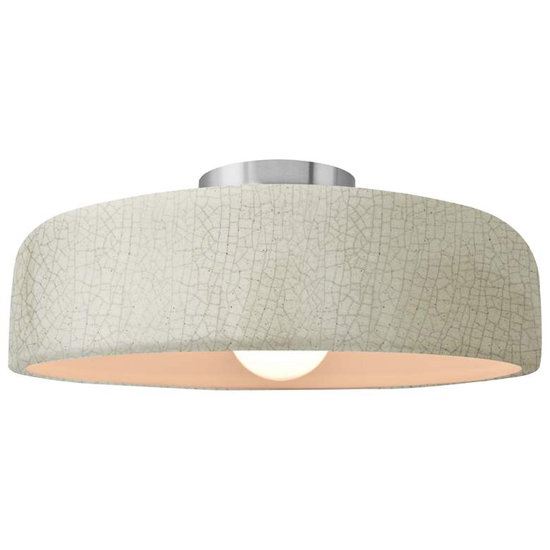 Image 1 Radiance 13"W White Crackle Frame Brushed Nickel Medium Spire Semi.Flu