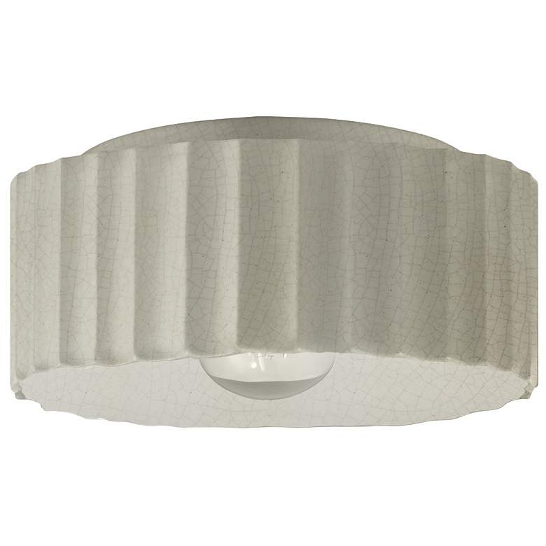 Image 1 Radiance 13"W White Crackle Large Gear Outdoor Flush.Mount