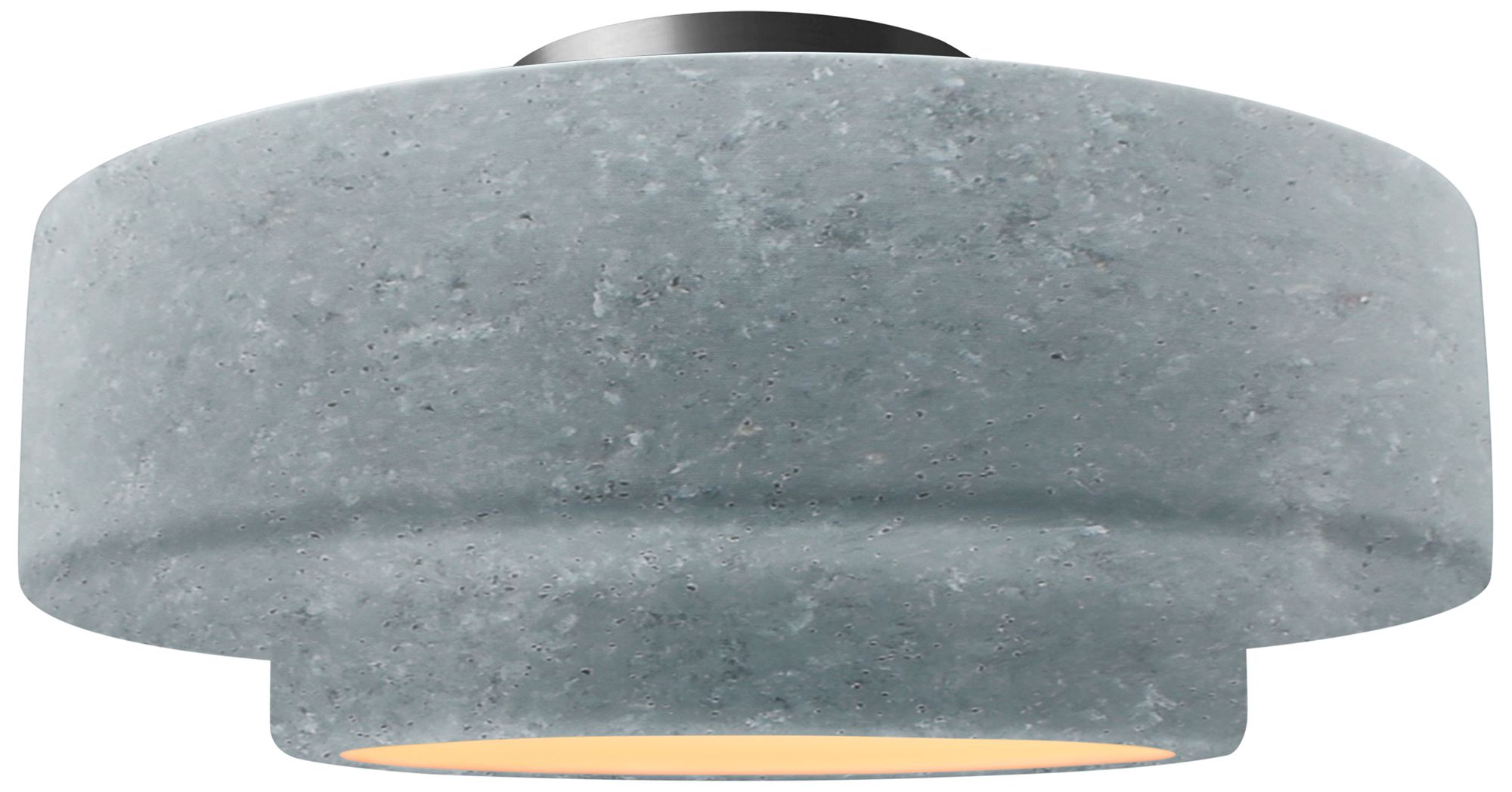 Radiance 14.5" Medium Tier Nickel LED Semi.Flush w/Concrete Made to Or