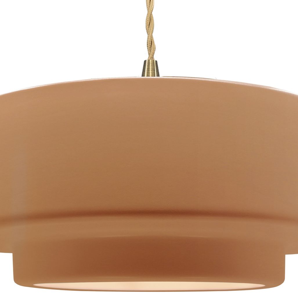 Image 2 Radiance 14.5"W Adobe Frame Brushed Brass Tier Beige Twisted LED Penda more views