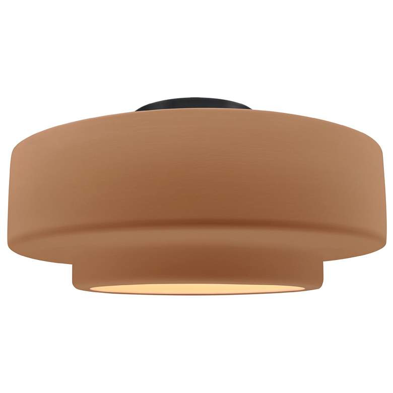 Image 1 Radiance 14.5"W Adobe Frame Matte Black Metal Medium Tier LED Semi.Flu