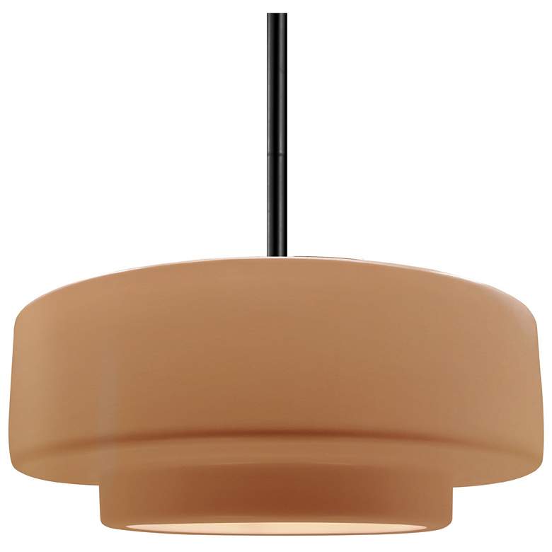 Image 1 Radiance 14.5"W Adobe Frame Matte Black Tier Rigid Stem Kit LED Pendan