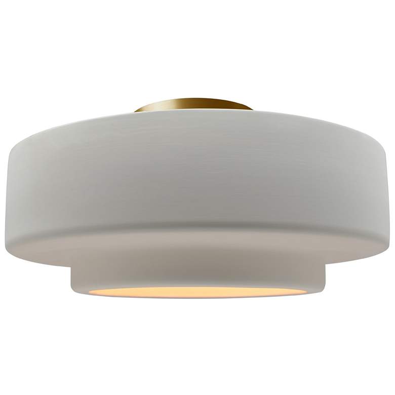Image 1 Radiance 14.5"W Bisque Frame Brushed Brass Metal Medium Tier LED Semi.