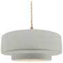 1_Radiance 14.5"W Bisque Frame Brushed Brass Tier Beige Twisted Pendant