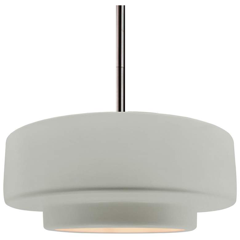 Image 1 Radiance 14.5"W Bisque Frame Brushed Nickel Tier Rigid Stem Kit Pendan