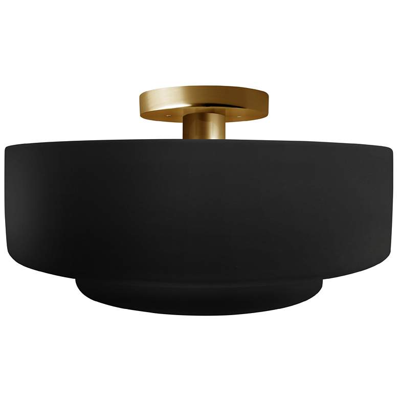 Image 1 Radiance 14.5"W Carbon Frame Brushed Brass Metal Medium Tier LED Semi.