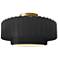 Radiance 14.5"W Carbon Frame Brushed Brass Tier Pleated LED Semi.Flush