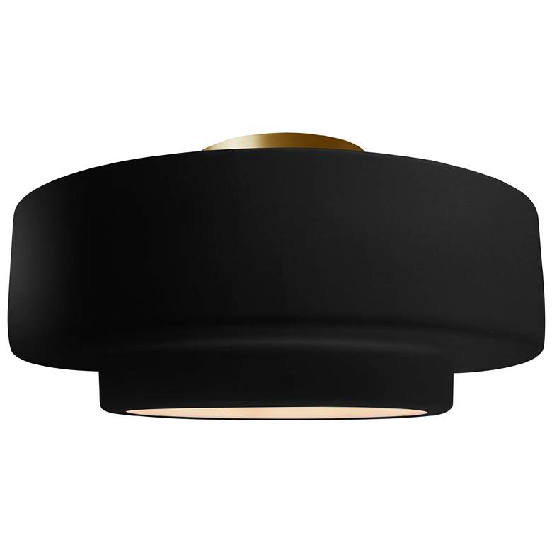 Image 1 Radiance 14.5"W Carbon Frame Matte Black Metal Medium Tier LED Semi.Fl