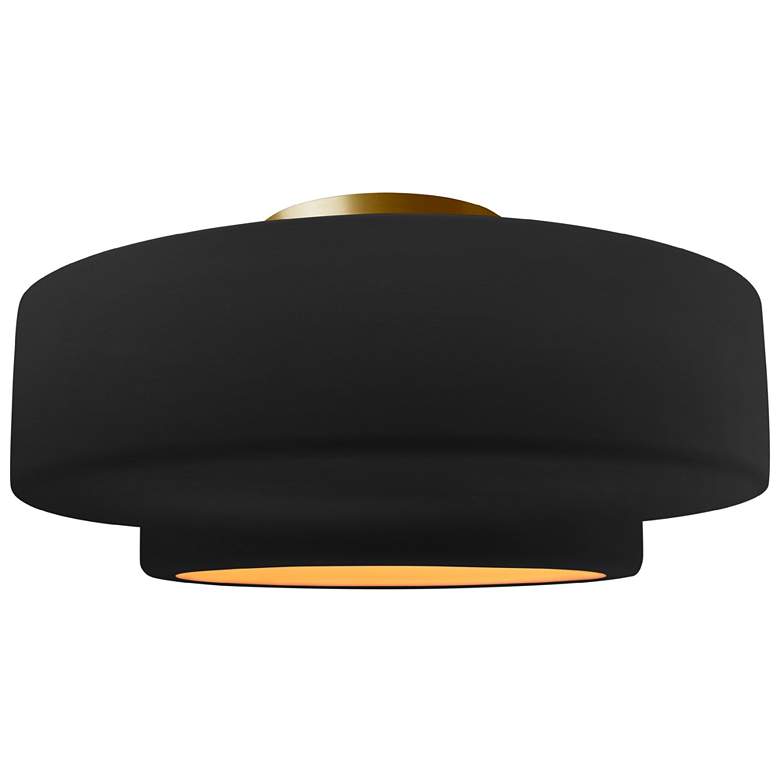 Image 1 Radiance 14.5"W Carbon/Gold Frame Brushed Brass Medium Tier LED Semi.F