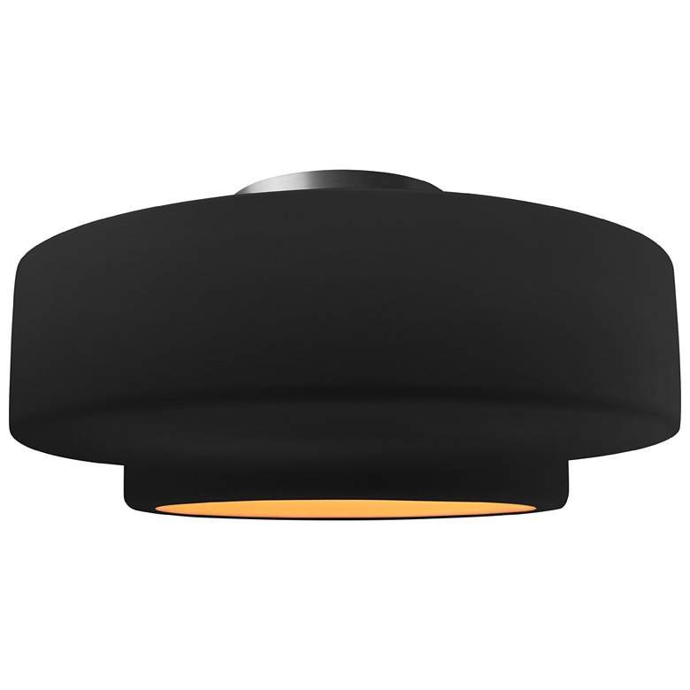 Image 1 Radiance 14.5"W Carbon/Gold Frame Brushed Nickel Medium Tier LED Semi.