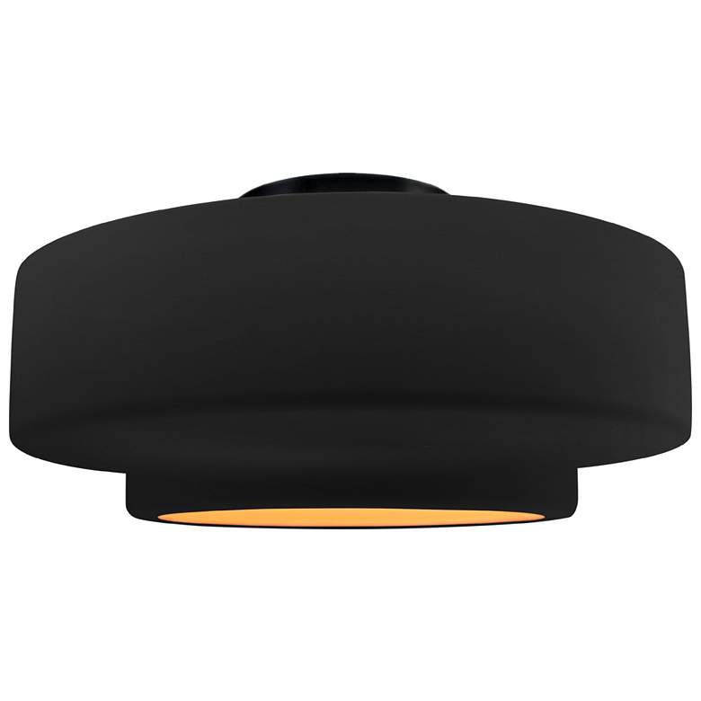 Image 1 Radiance 14.5"W Carbon/Gold Frame Matte Black Medium Tier LED Semi.Flu