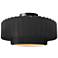 Radiance 14.5"W Carbon/Gold Frame Matte Black Tier Pleated Semi.Flush