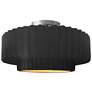 Radiance 14.5"W Carbon/Gold Frame Nickel Tier Pleated LED Semi.Flush