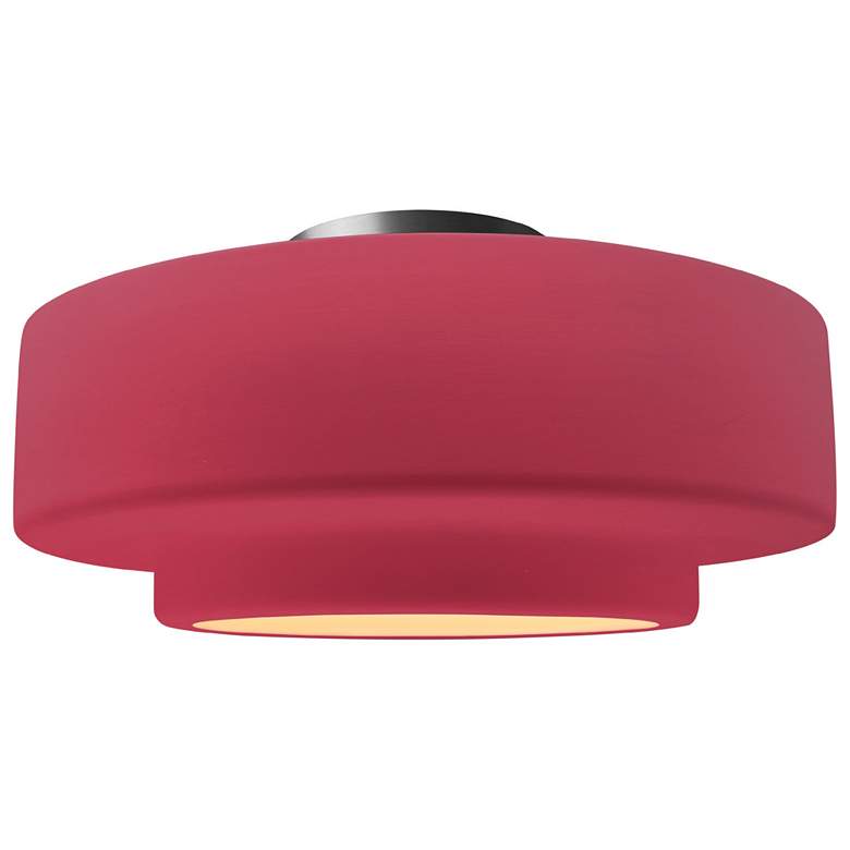 Image 1 Radiance 14.5"W Cerise Frame Brushed Nickel Medium Tier LED Semi.Flush