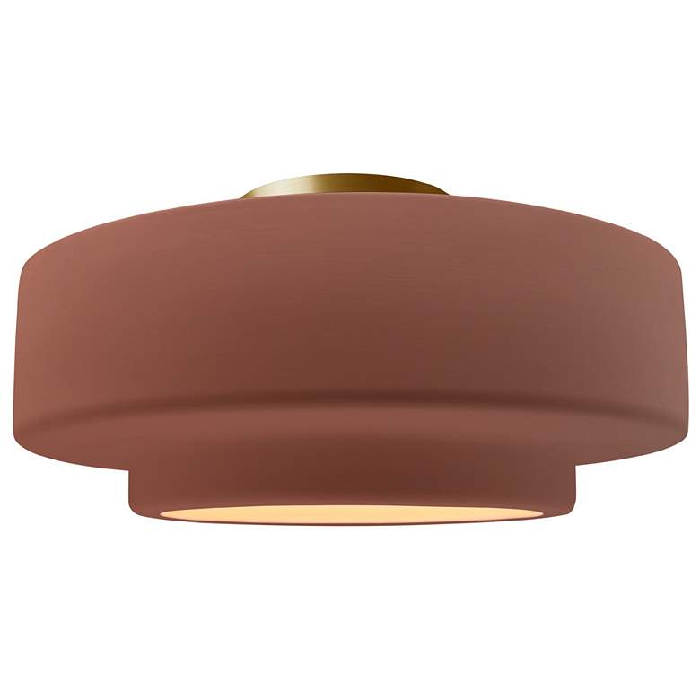 Image 1 Radiance 14.5"W Clay Frame Brushed Brass Metal Medium Tier LED Semi.Fl