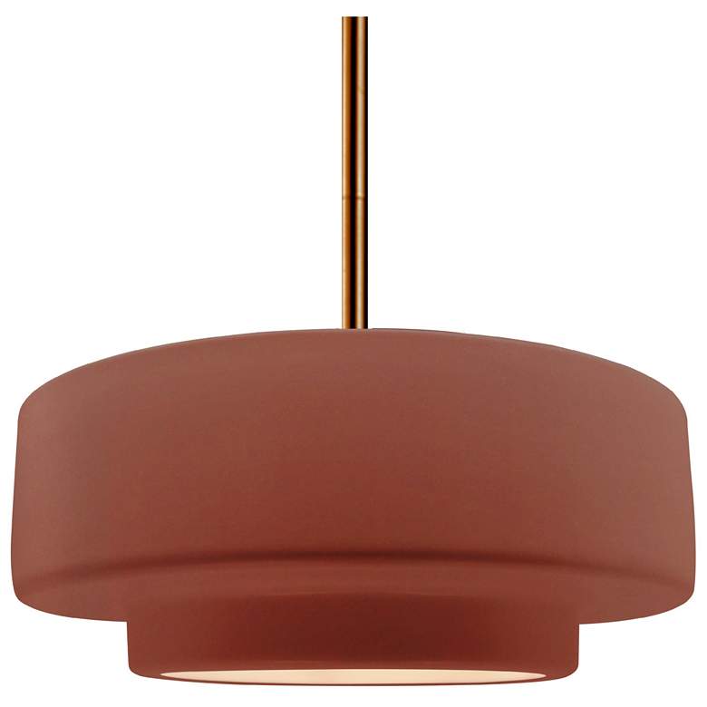 Image 1 Radiance 14.5"W Clay Frame Brushed Brass Tier Rigid Stem Kit LED Penda