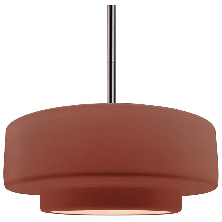 Image 1 Radiance 14.5"W Clay Frame Brushed Nickel Tier Rigid Stem Kit Pendant