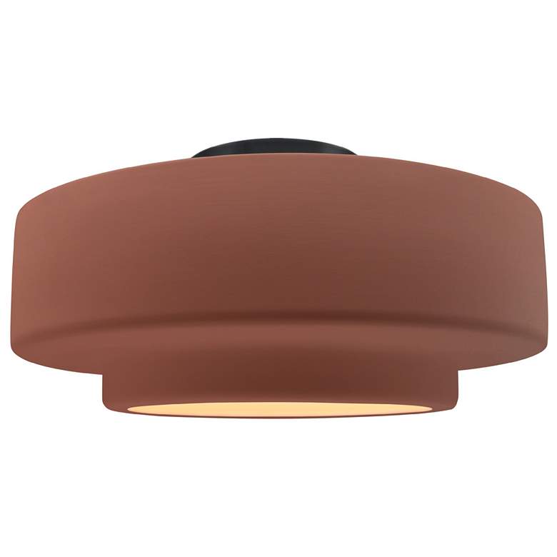 Image 1 Radiance 14.5"W Clay Frame Matte Black Metal Medium Tier LED Semi.Flus