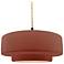 Radiance 14.5"W Clay Frame Matte Black Tier Beige Twisted LED Pendant