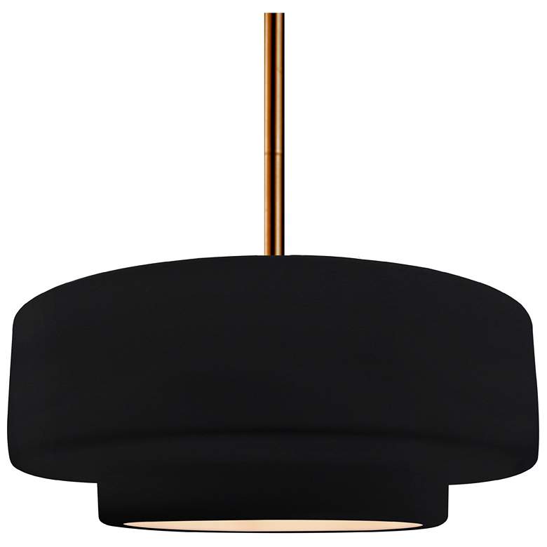 Image 1 Radiance 14.5"W Gloss Black Frame Brushed Brass Tier Rigid Stem Kit Pe