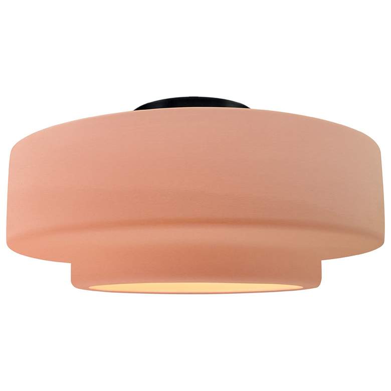 Image 1 Radiance 14.5"W Gloss Blush Frame Matte Black Metal Medium Tier Semi.F