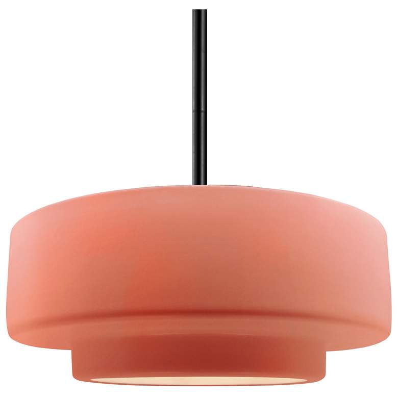 Image 1 Radiance 14.5"W Gloss Blush Frame Matte Black Tier Rigid Stem Kit Pend