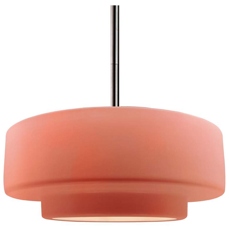 Image 1 Radiance 14.5"W Gloss Blush Frame Nickel Tier Rigid Stem Kit LED Penda
