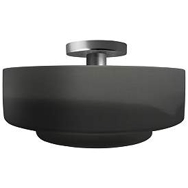 Image1 of Radiance 14.5"W Gloss Grey Frame Brushed Nickel Medium Tier Semi.Flush