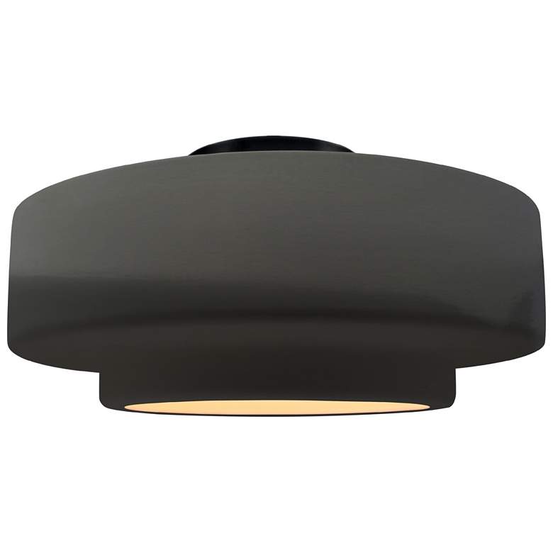 Image 1 Radiance 14.5"W Gloss Grey Frame Matte Black Medium Tier LED Semi.Flus