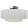 Thumbnail1 of Radiance 14.5"W Gloss White Sided Frame Nickel Tier Pleated Semi.Flush