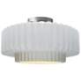 Thumbnail2 of Radiance 14.5"W Gloss White Sided Frame Nickel Tier Pleated Semi.Flush more views