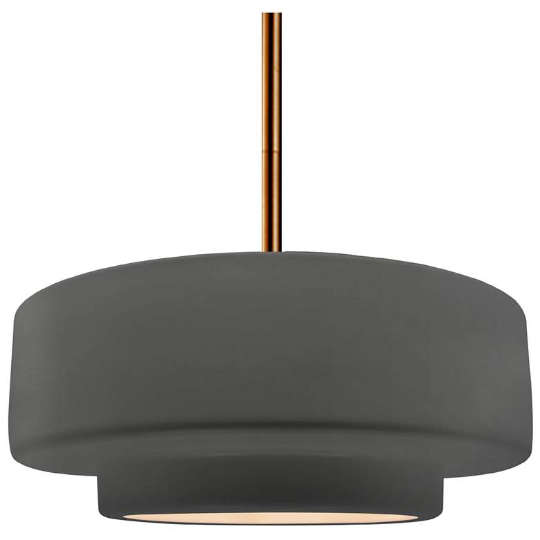 Image 1 Radiance 14.5"W Grey Frame Brushed Brass Tier Rigid Stem Kit LED Penda