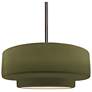 Radiance 14.5"W Matte Green Frame Nickel Tier Rigid Stem Kit LED Penda
