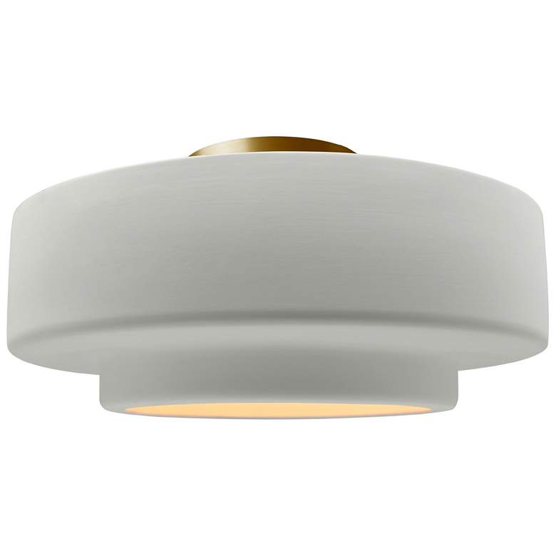 Image 1 Radiance 14.5"W Matte White Frame Brushed Brass Medium Tier LED Semi.F