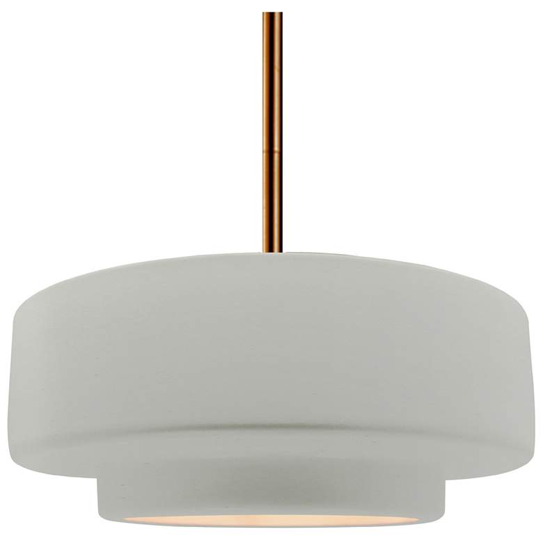 Image 1 Radiance 14.5"W Matte White Frame Brushed Brass Tier Rigid Stem Kit Pe
