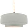 1_Radiance 14.5"W Matte White Frame Nickel Tier Beige Twisted LED Pendan