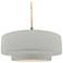 Radiance 14.5"W Matte White Frame Nickel Tier Beige Twisted LED Pendan