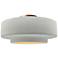 Radiance 14.5"W Matte White/Gold Frame Brushed Brass Medium Tier Semi.