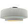 Radiance 14.5"W Matte White/Gold Frame Brushed Nickel Tier LED Semi.Fl