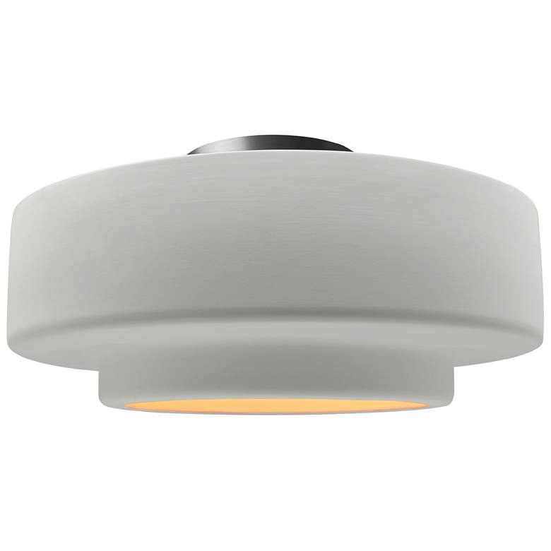Image 1 Radiance 14.5"W Matte White/Gold Frame Brushed Nickel Tier Semi.Flush
