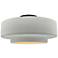 Radiance 14.5"W Matte White/Gold Frame Matte Black Medium Tier Semi.Fl