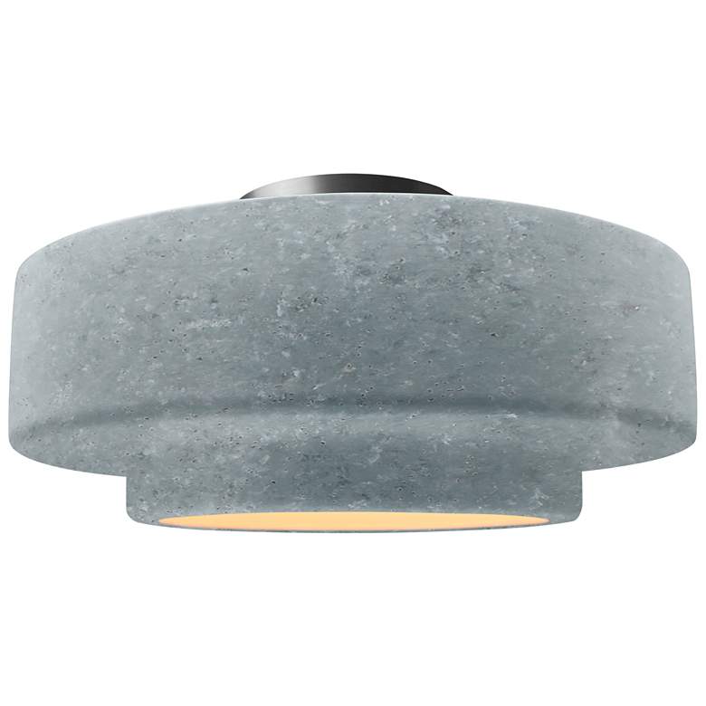 Image 1 Radiance 14.5"W Medium Tier Brushed Nickel LED Semi.Flush w/ Concrete