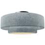 Radiance 14.5"W Medium Tier Brushed Nickel Semi.Flush w/ Concrete Shad