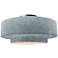 Radiance 14.5"W Medium Tier Brushed Nickel Semi.Flush w/ Concrete Shad