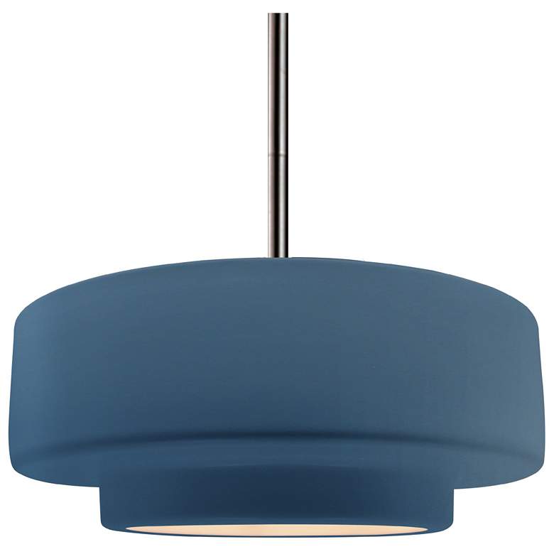 Image 1 Radiance 14.5"W Midnight Frame Nickel Tier Rigid Stem Kit LED Pendant