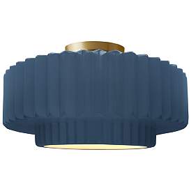 Image1 of Radiance 14.5"W Midnight/White Frame Brushed Brass Tier Pleated Semi.F