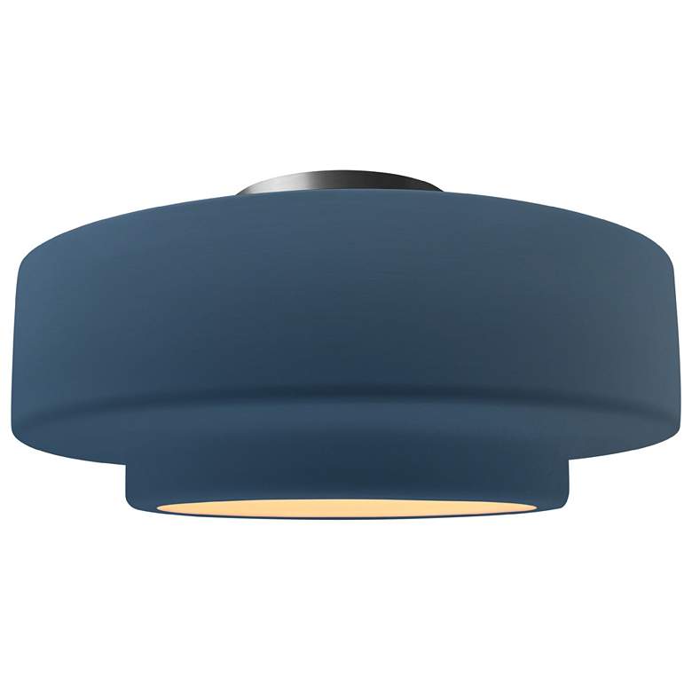 Image 1 Radiance 14.5"W Midnight/White Frame Brushed Nickel Tier LED Semi.Flus